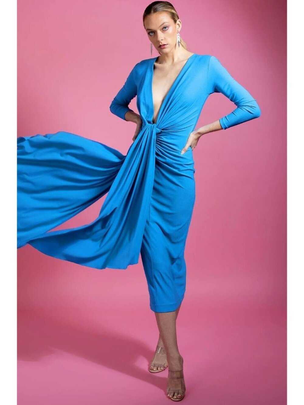 Solace London Lorena Midi Dress in Azure